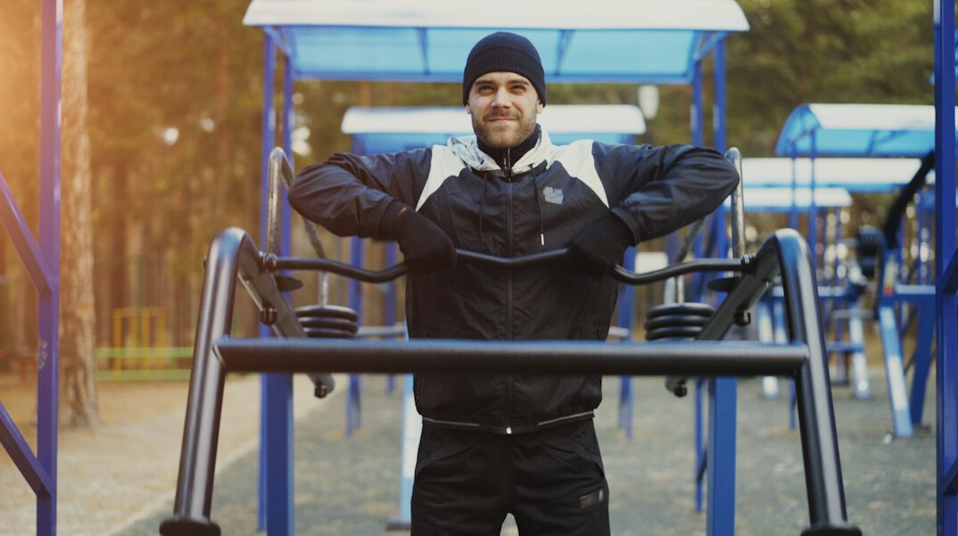 man exercising outdoors