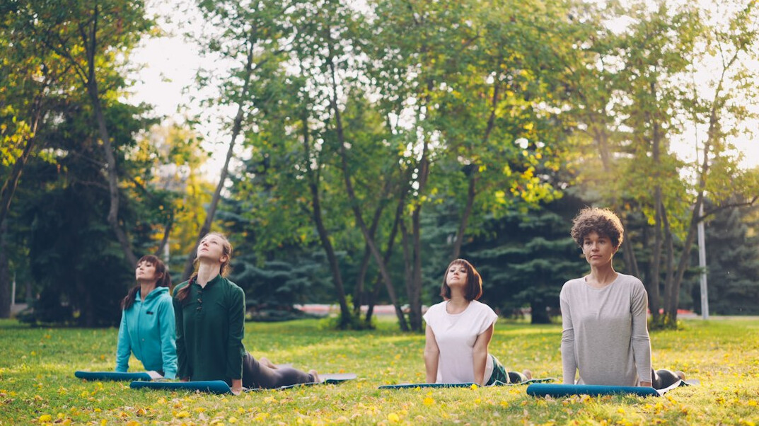 yoga class outdoors